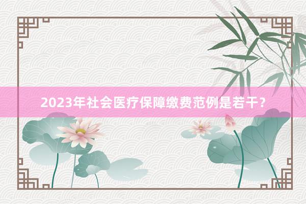 2023年社会医疗保障缴费范例是若干？